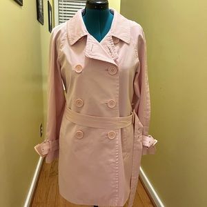 DRESSBARN PINK TRENCH COAT, L